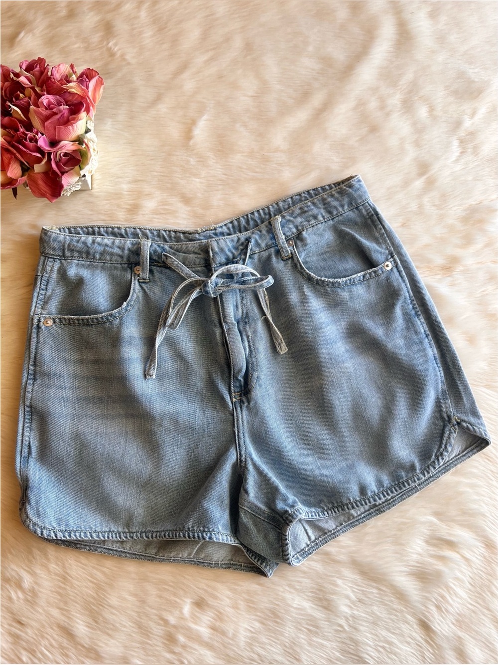 Current/Elliott Denim Drawstring Shorts - Picture 2 of 6